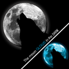 Detail of Glow Wolf design, featuring a wolf howling at a glow in the dark full moon