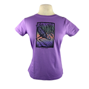Great Blue Heron design on Women's Soft Relaxed Fit t-shirt in Lavender