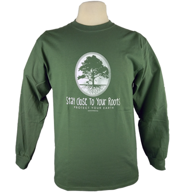 Stay Close to Your Roots design on Men's Longsleeve shirt in Moss