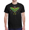 Moon Luna Moth Heavyweight Unisex T-Shirt on Black