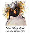 Dive Into Nature Macaroni Penguin T-Shirt Design by Lois Barber