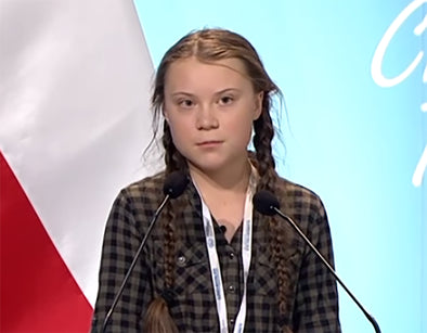 Earthshaking speeches  by Greta Thunberg on Youtube