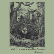 Bear Wonder Black Bear T-Shirt with Thoreau Quote