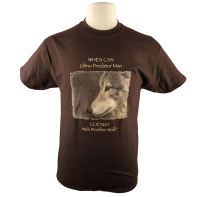 Brother Wolf T Shirt in Heavyweight Chocolate Brown