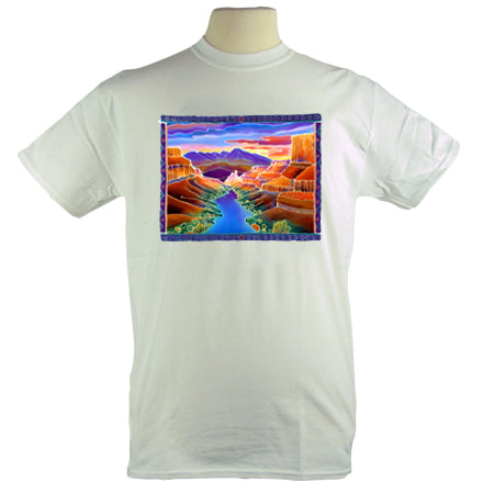 Canyon Sunrise Nature Grand Canyon T Shirt Colorful Design in Unisex Heavyweight White Cotton 