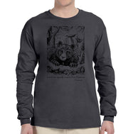 Bear Wonder Heavyweight Long Sleeve T-Shirt in Charcoal Gray