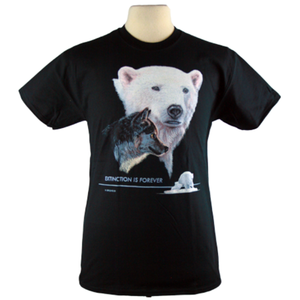 Extinction is Forever design on Men's t-shirt in Black