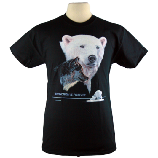 Extinction is Forever design on Men's t-shirt in Black
