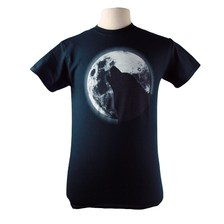 Glow Wolf design on Men's Heavyweight t-shirt in Black