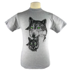 Green Eyed Wolf design on Men's Heavyweight t-shirt in Heather Grey