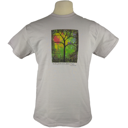Sunshine design on Men's Heavyweight t-shirt in Ice Grey