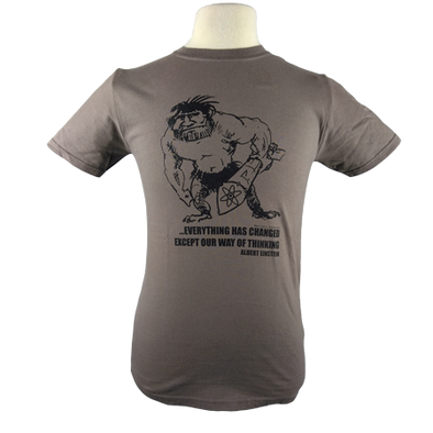 Nuclear Club design on Men's Slim Fit Organic t-shirt in Light Brown