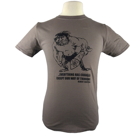 Nuclear Club design on Men's Slim Fit Organic t-shirt in Light Brown
