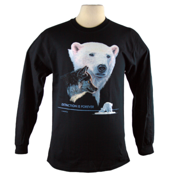 Extinction is Forever design on Men's Longsleeve shirt in Black