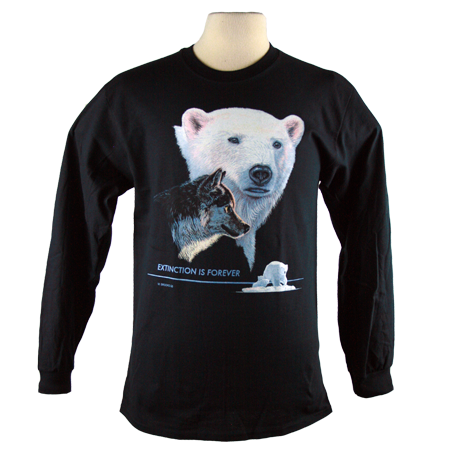 Extinction is Forever design on Men's Longsleeve shirt in Black