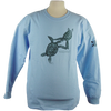 Turtles Embrace design on Men's Longsleeve shirt in Light Blue