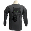 Green Eyed Wolf design on Men's Longsleeve shirt in Charcoal