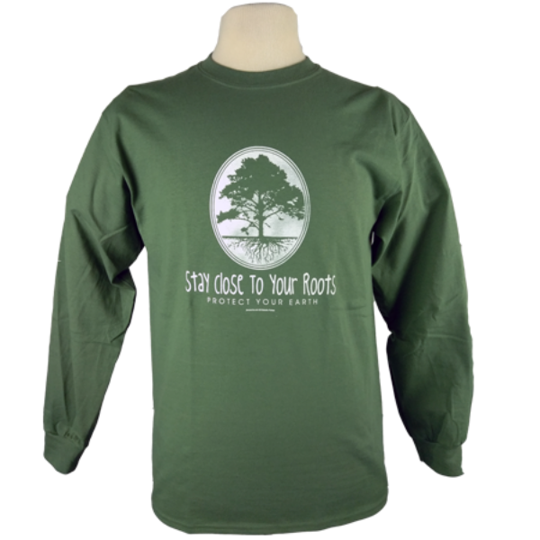 Stay Close to Your Roots design on Men's Longsleeve shirt in Moss