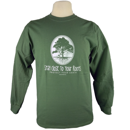 Stay Close to Your Roots design on Men's Longsleeve shirt in Moss