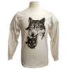 Green Eyed Wolf design on Men's Longsleeve shirt in Natural