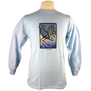 Great Blue Heron design on Men's Longsleeve shirt in Light Blue