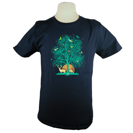 Tree of Life Heavyweight T-Shirt in Navy Blue