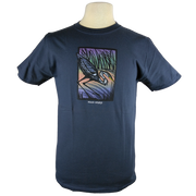 Great Blue Heron design on Men's Slim Fit Organic t-shirt in Pacific Blue