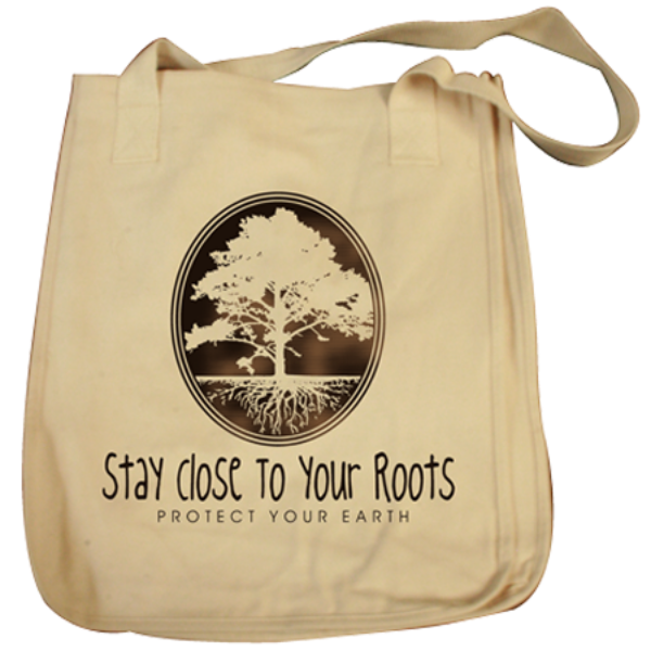 Stay Close to Your Roots design on Tote Bag in Natural