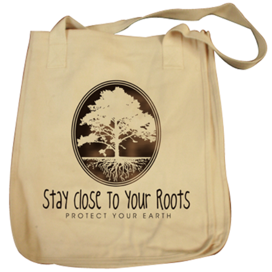 Stay Close to Your Roots design on Tote Bag in Natural