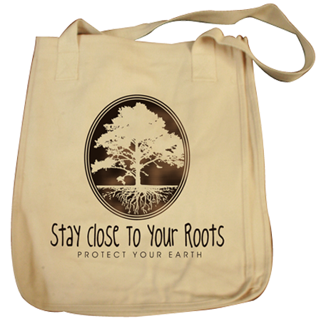 Stay Close to Your Roots design on Tote Bag in Natural