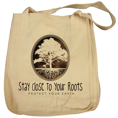 Stay Close to Your Roots design on Tote Bag in Natural