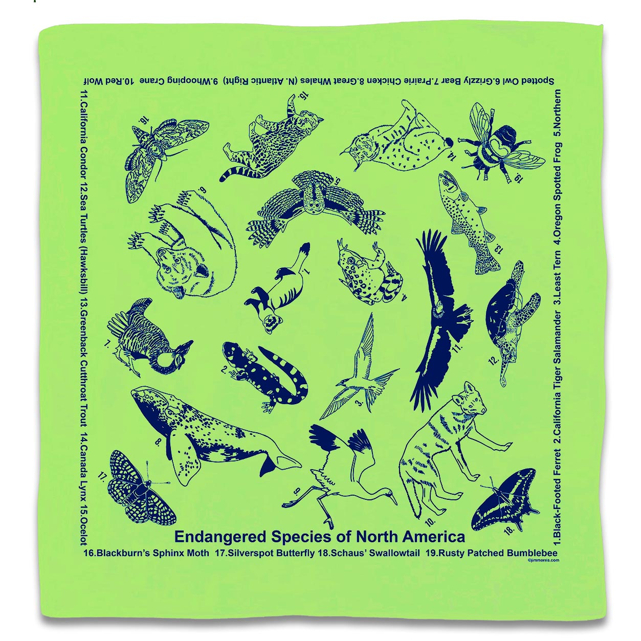 Endangered Species of North America Bandana – Jim Morris 