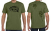 Black Bear Tracks Animal Identification T Shirt in Olive Green Organic