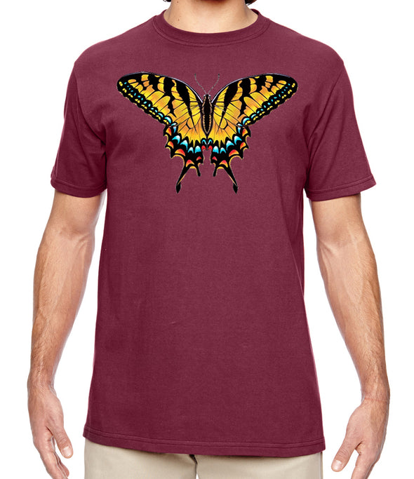 Tiger Swallowtail Butterfly Maroon Organic Nature T Shirt