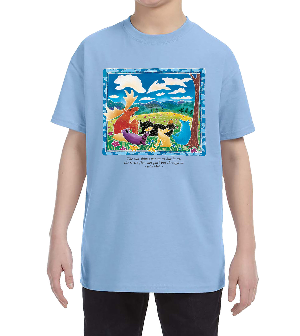 Cloud Watching Youth T-Shirt Light Blue