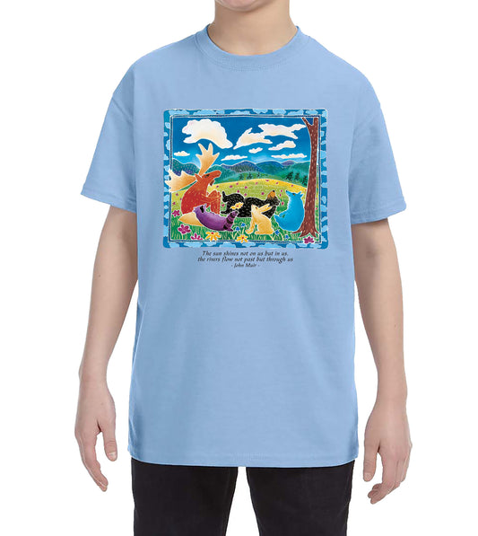 Cloud Watching Youth T-Shirt Light Blue