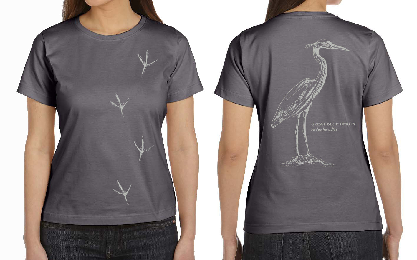 Heron T-Shirt with Tracks – Jim Morris Environmental T-Shirt Co.