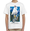 Mountain Goat on a Bicycle White Youth T-Shirt