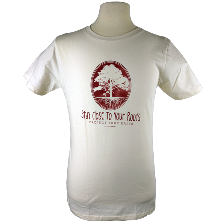 Stay Close to Your Roots design on Men's Heavyweight t-shirt in Natural