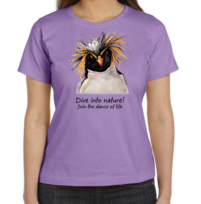 Dive Into Nature Macaroni Penguin T-Shirt Design by Lois Barber