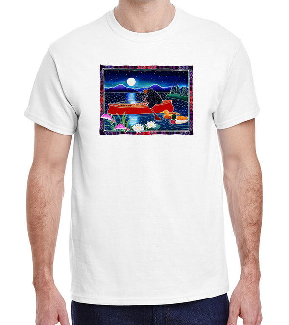 Red Canoe on White Heavyweight T-Shirt